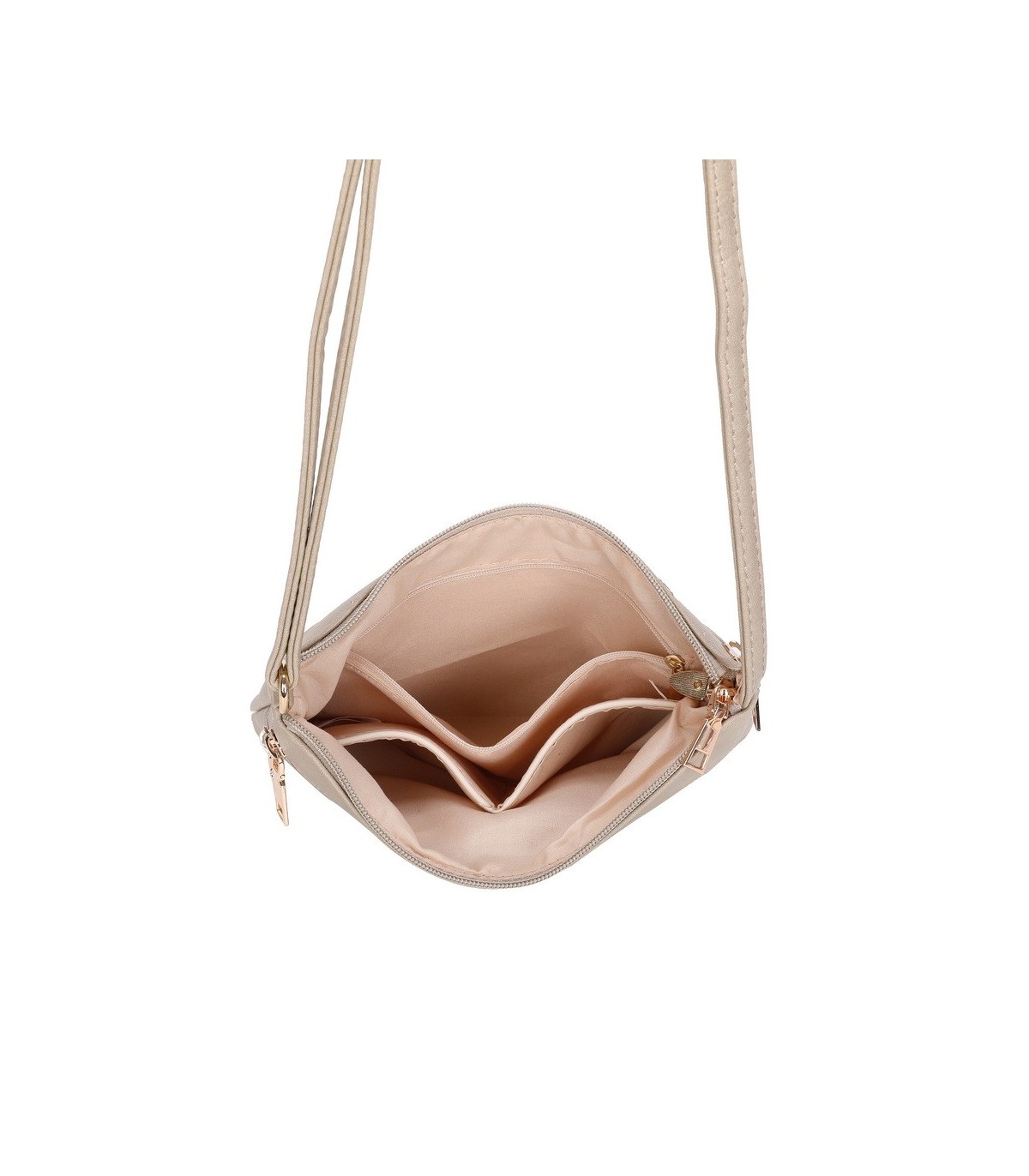 T11799 - Bolso bandolera con bolsillos frontales y trasero