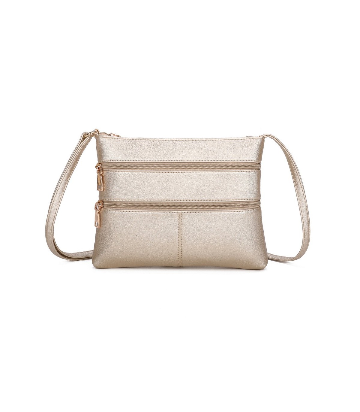 T11799 - Bolso bandolera con bolsillos frontales y trasero