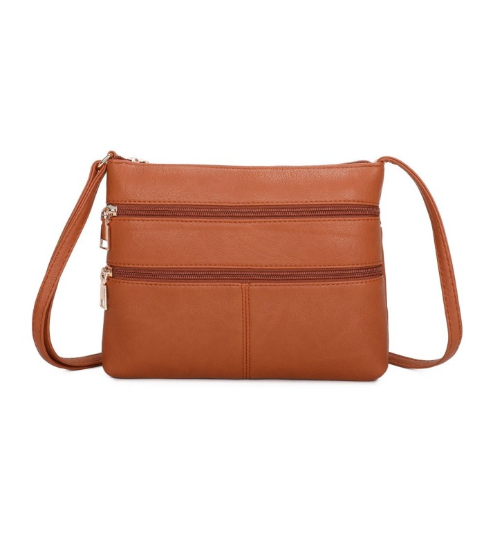 T11799 - Bolso bandolera con bolsillos frontales y trasero