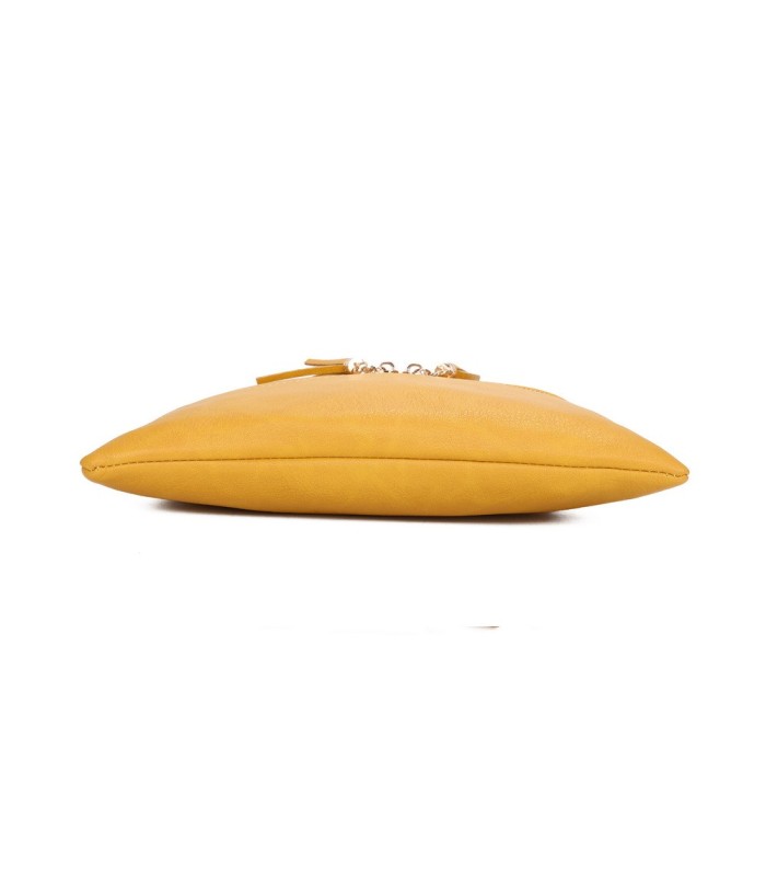 T11803 - Bolso bandolera con borlas decorativas cuadrado y con cierre de cremallera