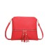 T11803 - Bolso bandolera con borlas decorativas cuadrado y con cierre de cremallera