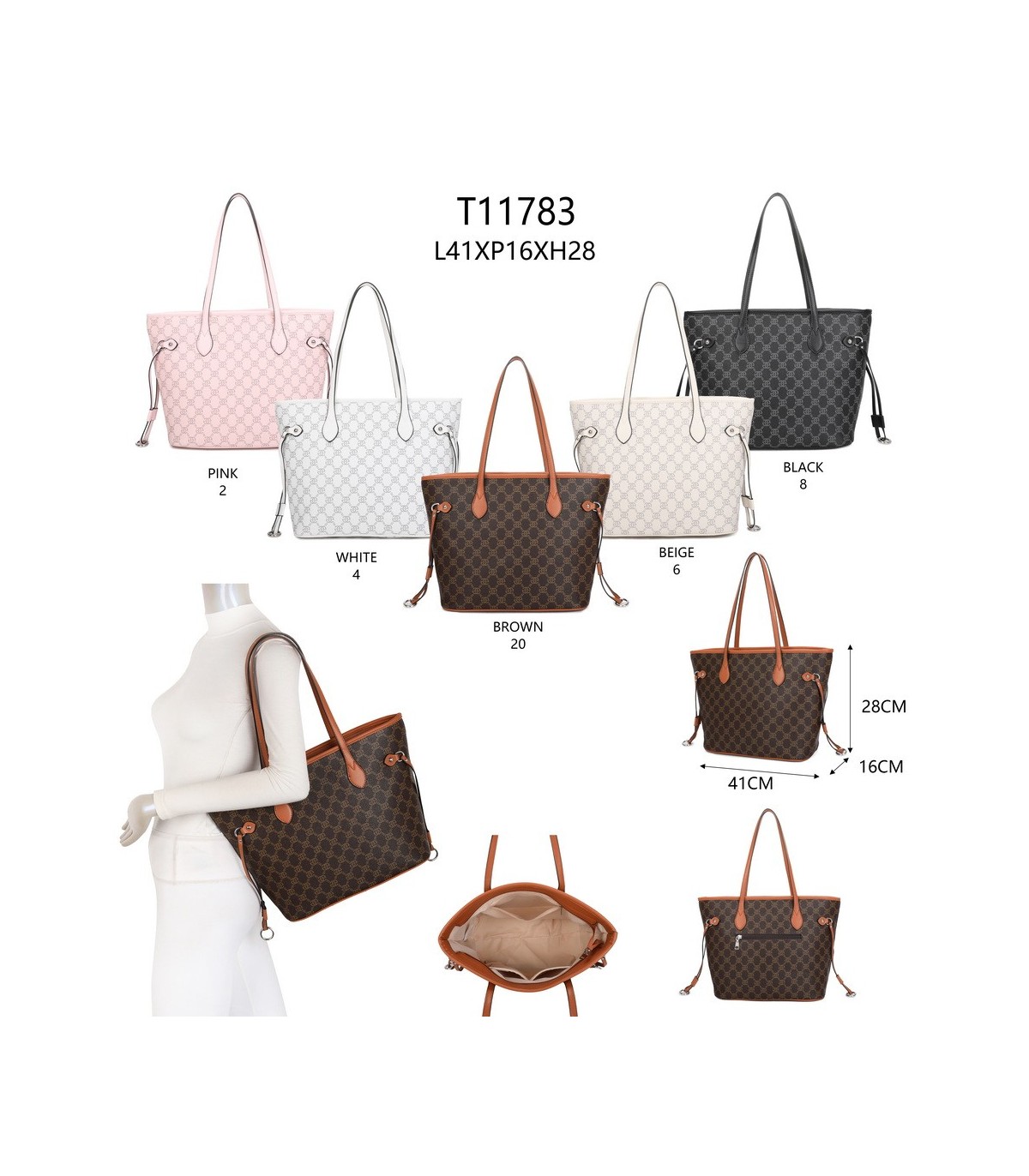 T11783 - Bolso de hombro con patrón infinito de Giovanna Milano