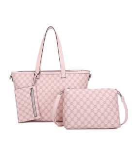 T11794 - Bolso con patrón y neceser dispone de monedero exterior