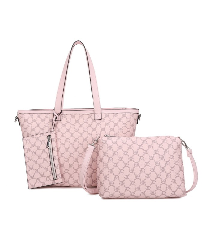 T11794 - Bolso con patrón y neceser dispone de monedero exterior