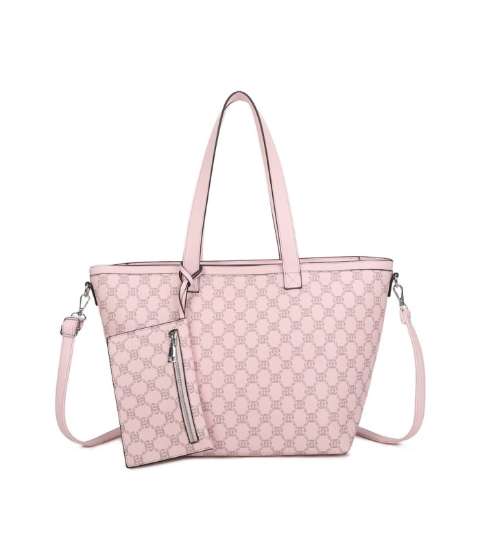T11794 - Bolso con patrón y neceser dispone de monedero exterior