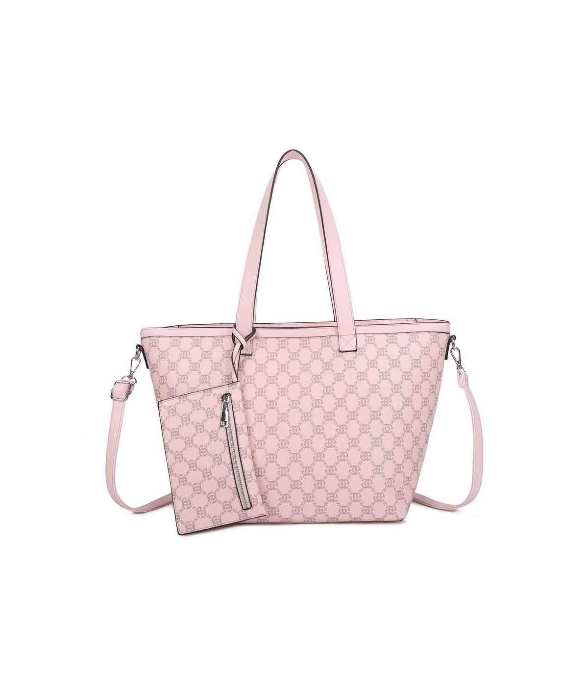 T11794 - Bolso con patrón y neceser dispone de monedero exterior
