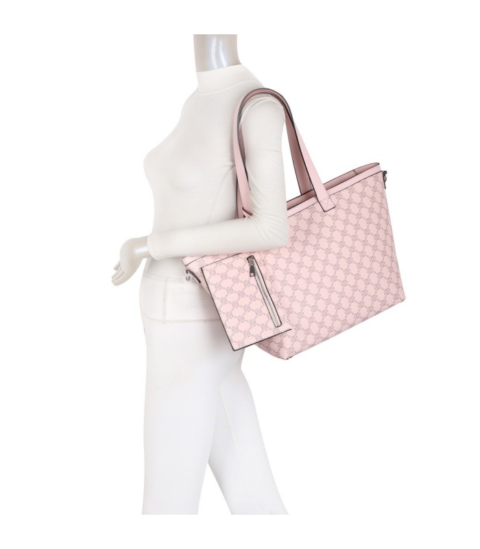 T11794 - Bolso con patrón y neceser dispone de monedero exterior