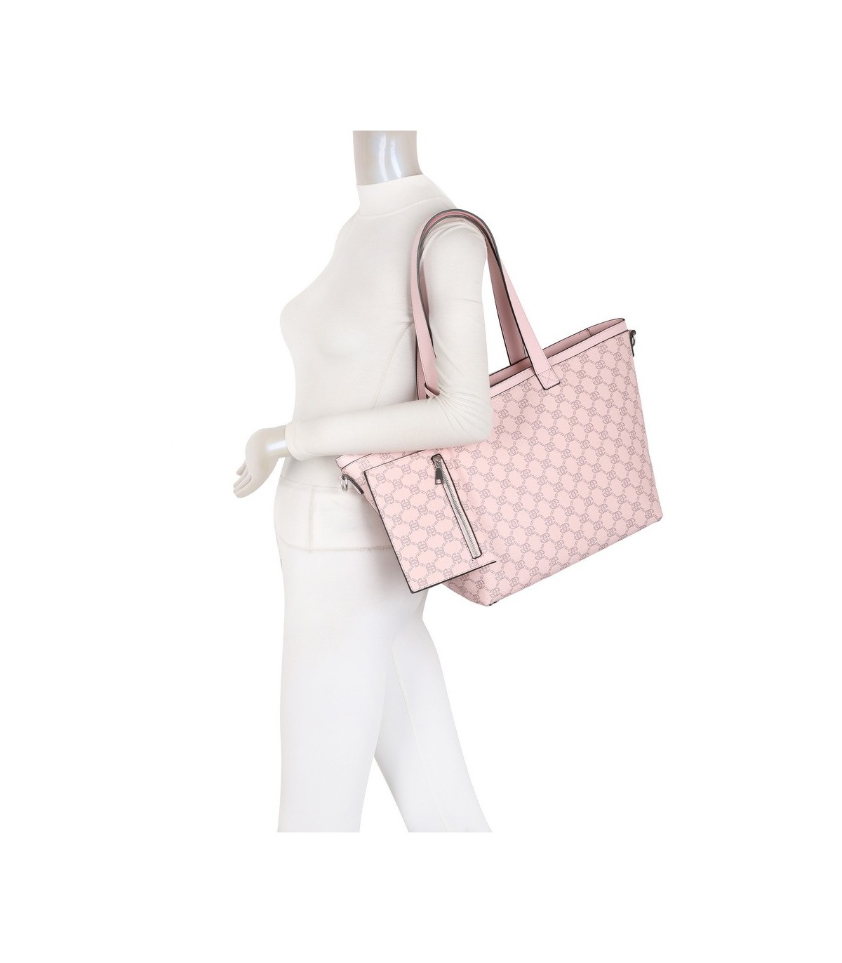 T11794 - Bolso con patrón y neceser dispone de monedero exterior