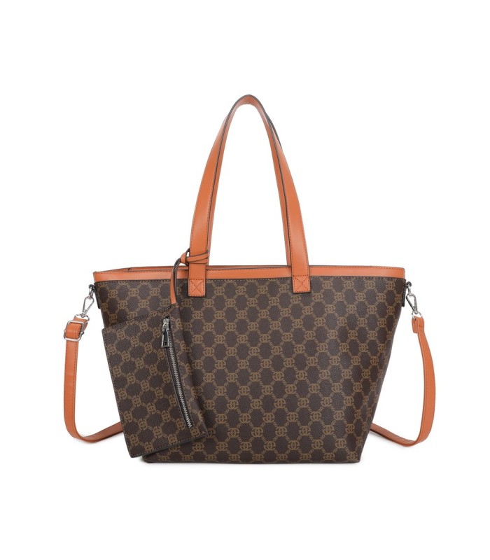 T11794 - Bolso con patrón y neceser dispone de monedero exterior