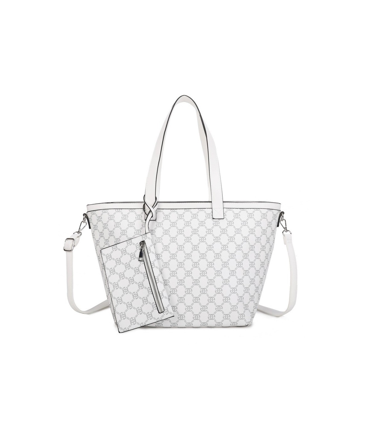 T11794 - Bolso con patrón y neceser dispone de monedero exterior