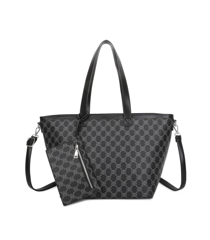 T11794 - Bolso con patrón y neceser dispone de monedero exterior