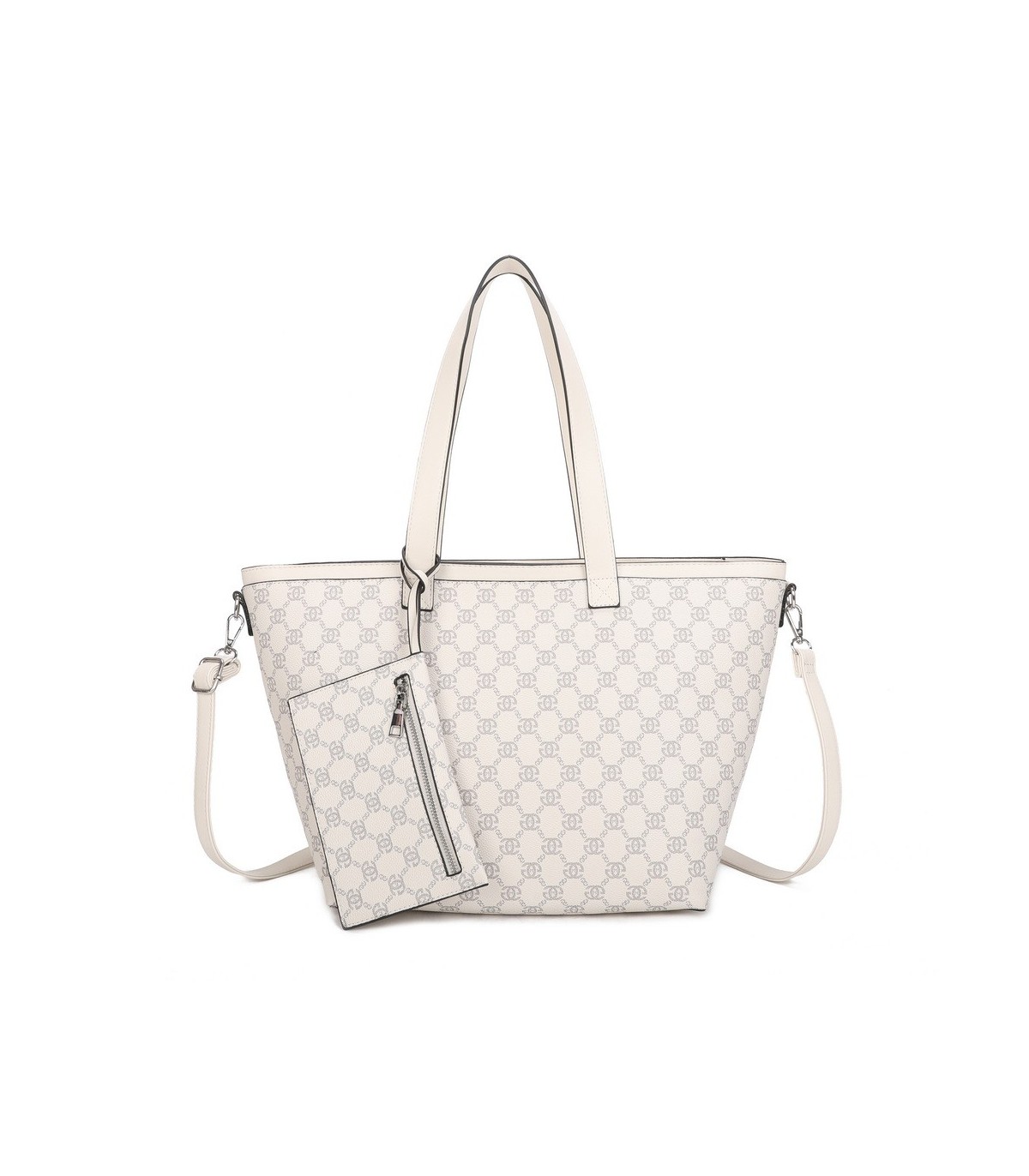 T11794 - Bolso con patrón y neceser dispone de monedero exterior