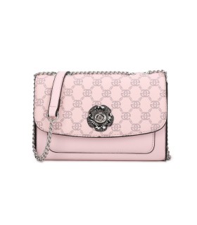 T11778 - Bolso bandolera rectangular pequeño con patrón y cierre de pestillo