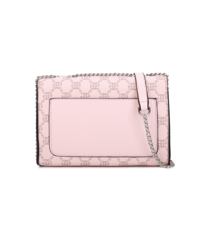 T11778 - Bolso bandolera rectangular pequeño con patrón y cierre de pestillo
