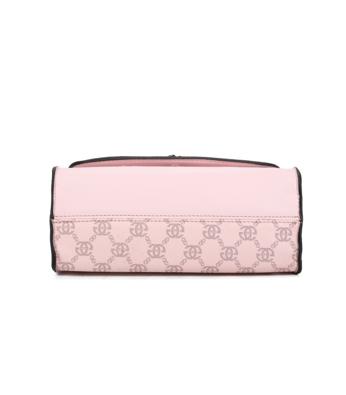 T11778 - Bolso bandolera rectangular pequeño con patrón y cierre de pestillo