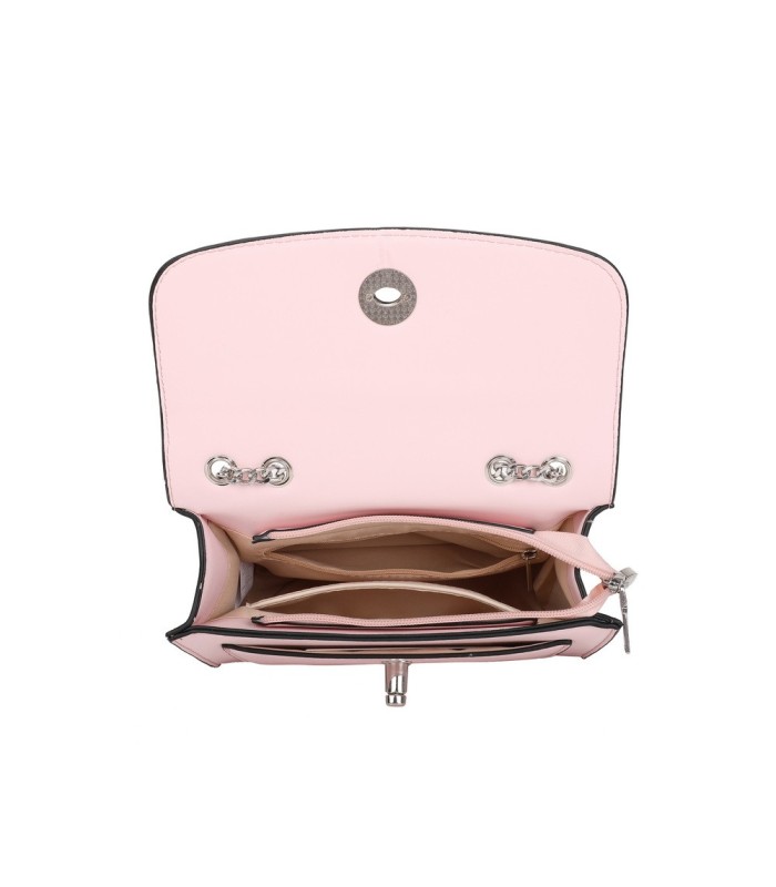 T11778 - Bolso bandolera rectangular pequeño con patrón y cierre de pestillo