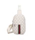 T11773 - Mochila bandolera con patrón y doble compartimento