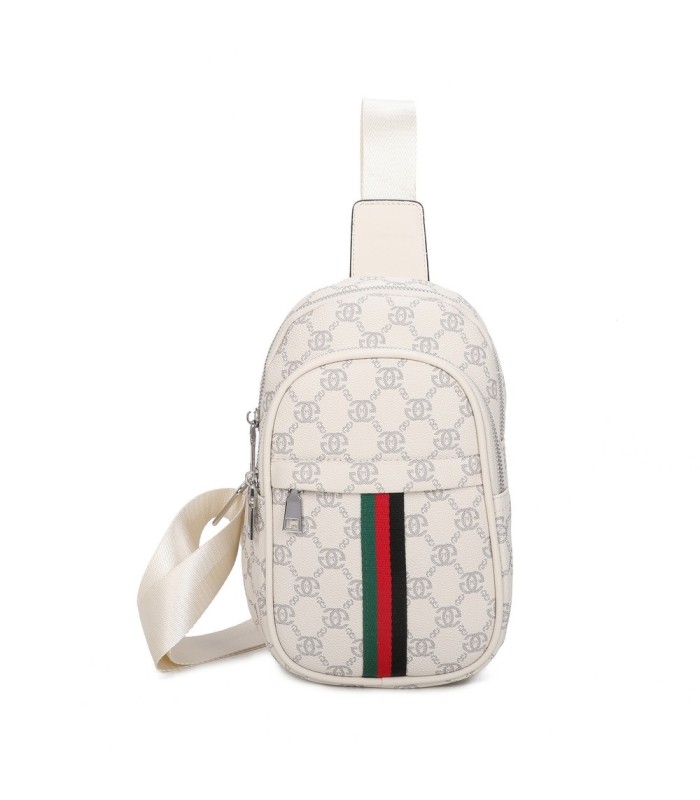 T11773 - Mochila bandolera con patrón y doble compartimento