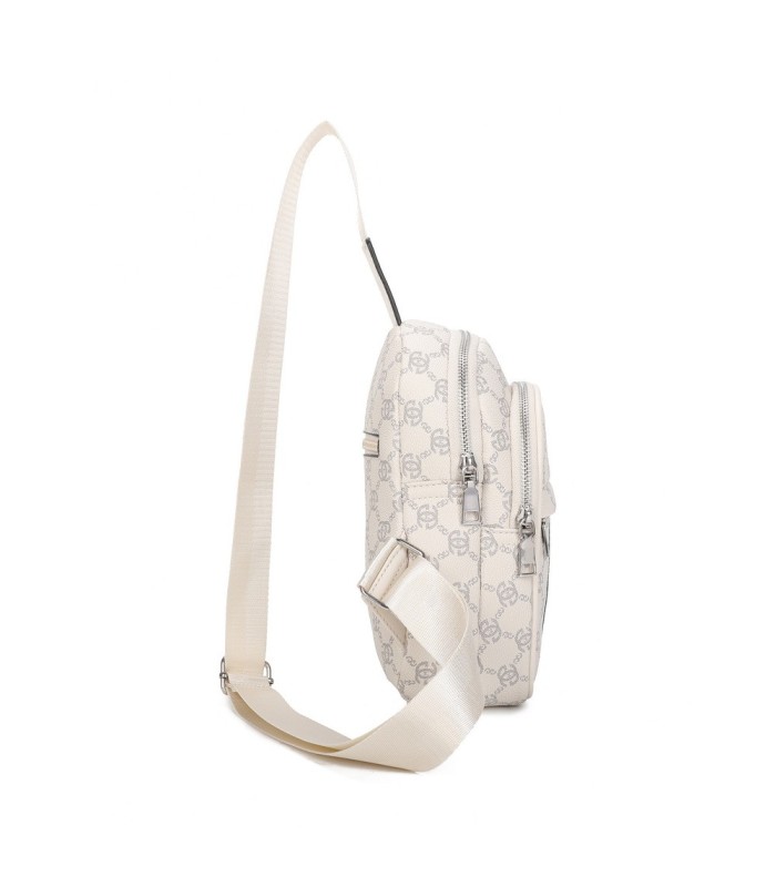 T11773 - Mochila bandolera con patrón y doble compartimento