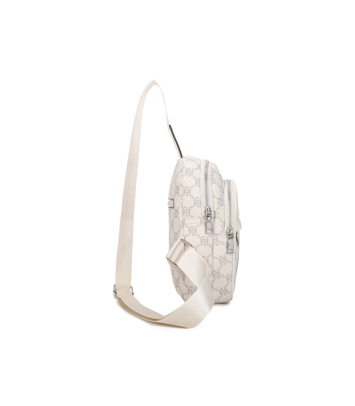 T11773 - Mochila bandolera con patrón y doble compartimento