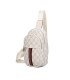 T11773 - Mochila bandolera con patrón y doble compartimento