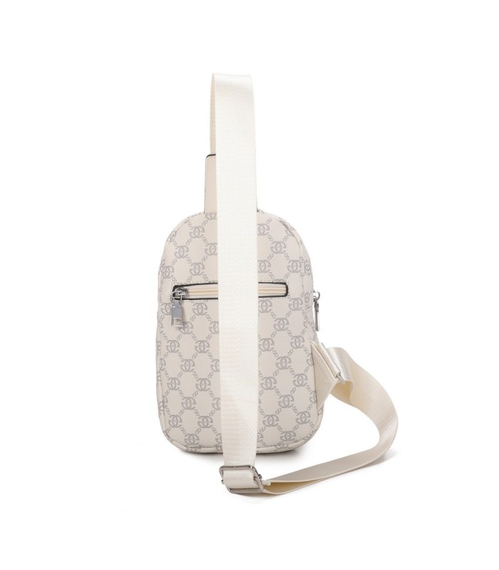 T11773 - Mochila bandolera con patrón y doble compartimento