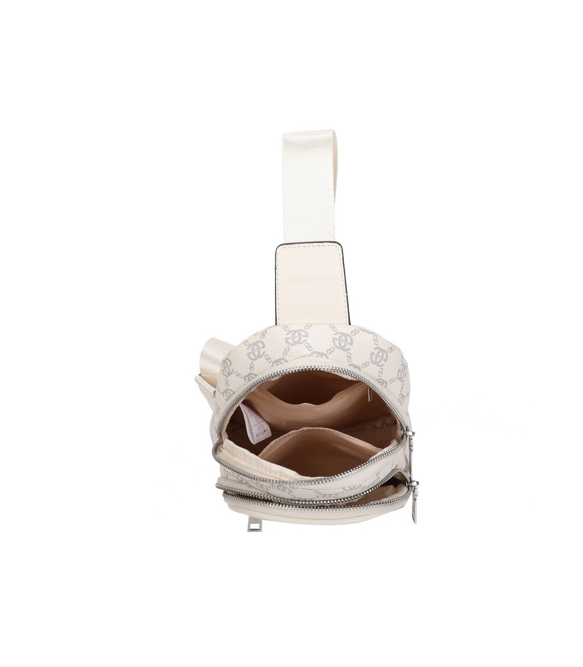 T11773 - Mochila bandolera con patrón y doble compartimento