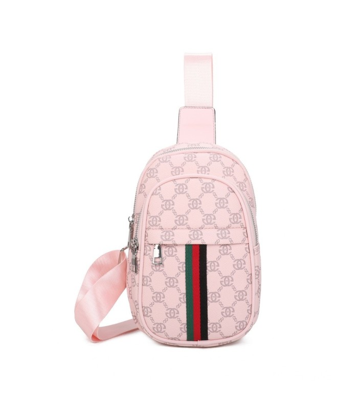 T11773 - Mochila bandolera con patrón y doble compartimento