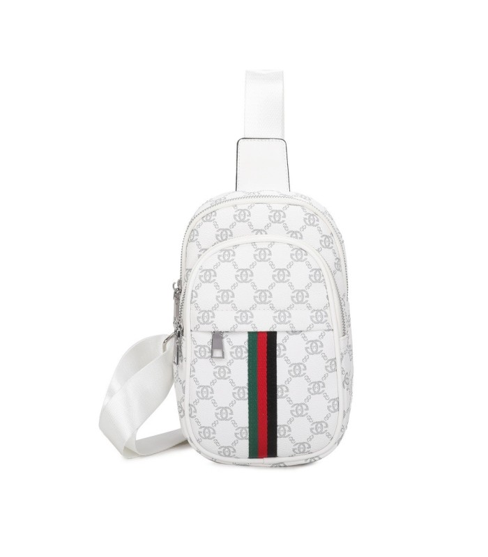 T11773 - Mochila bandolera con patrón y doble compartimento