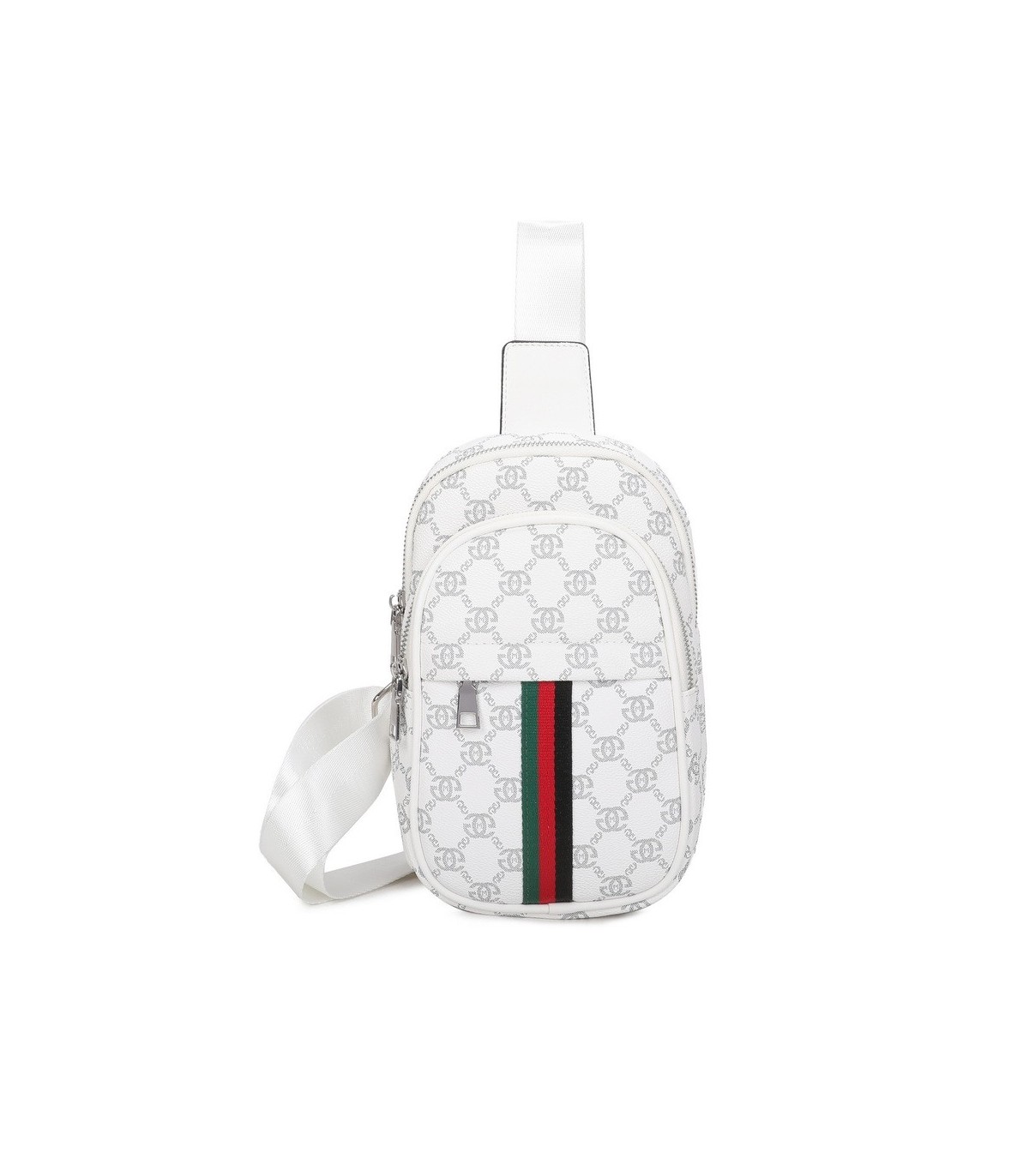T11773 - Mochila bandolera con patrón y doble compartimento