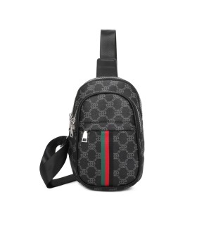 T11773 - Mochila bandolera con patrón y doble compartimento