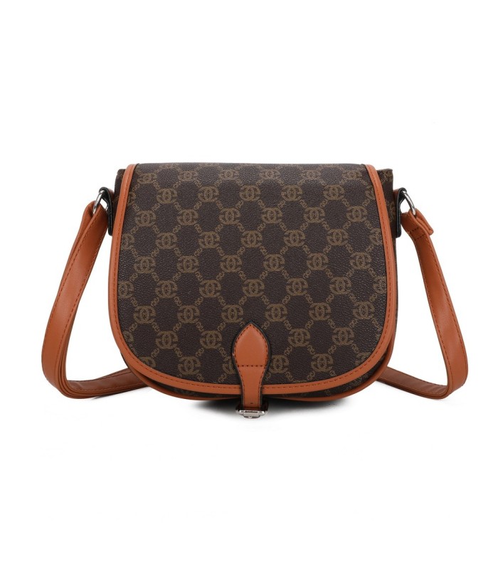 T11779 - Bolso con cierre de botón y varios compartimentos