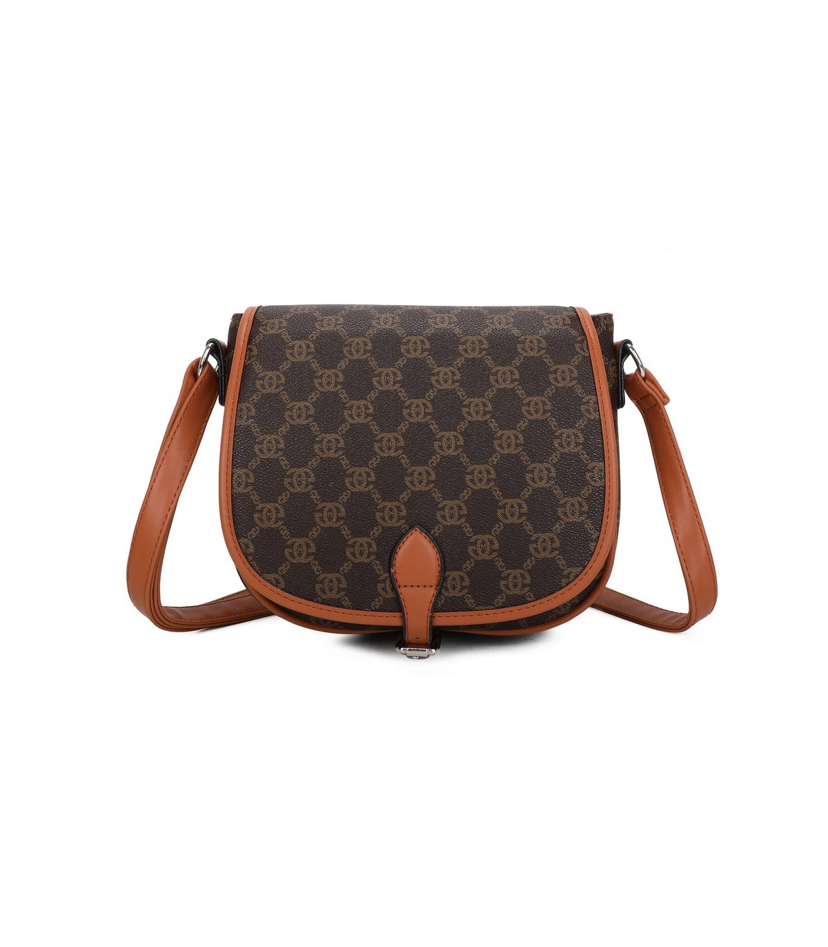 T11779 - Bolso con cierre de botón y varios compartimentos