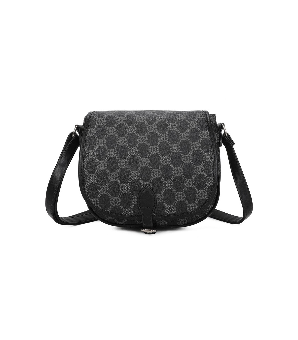 T11779 - Bolso con cierre de botón y varios compartimentos