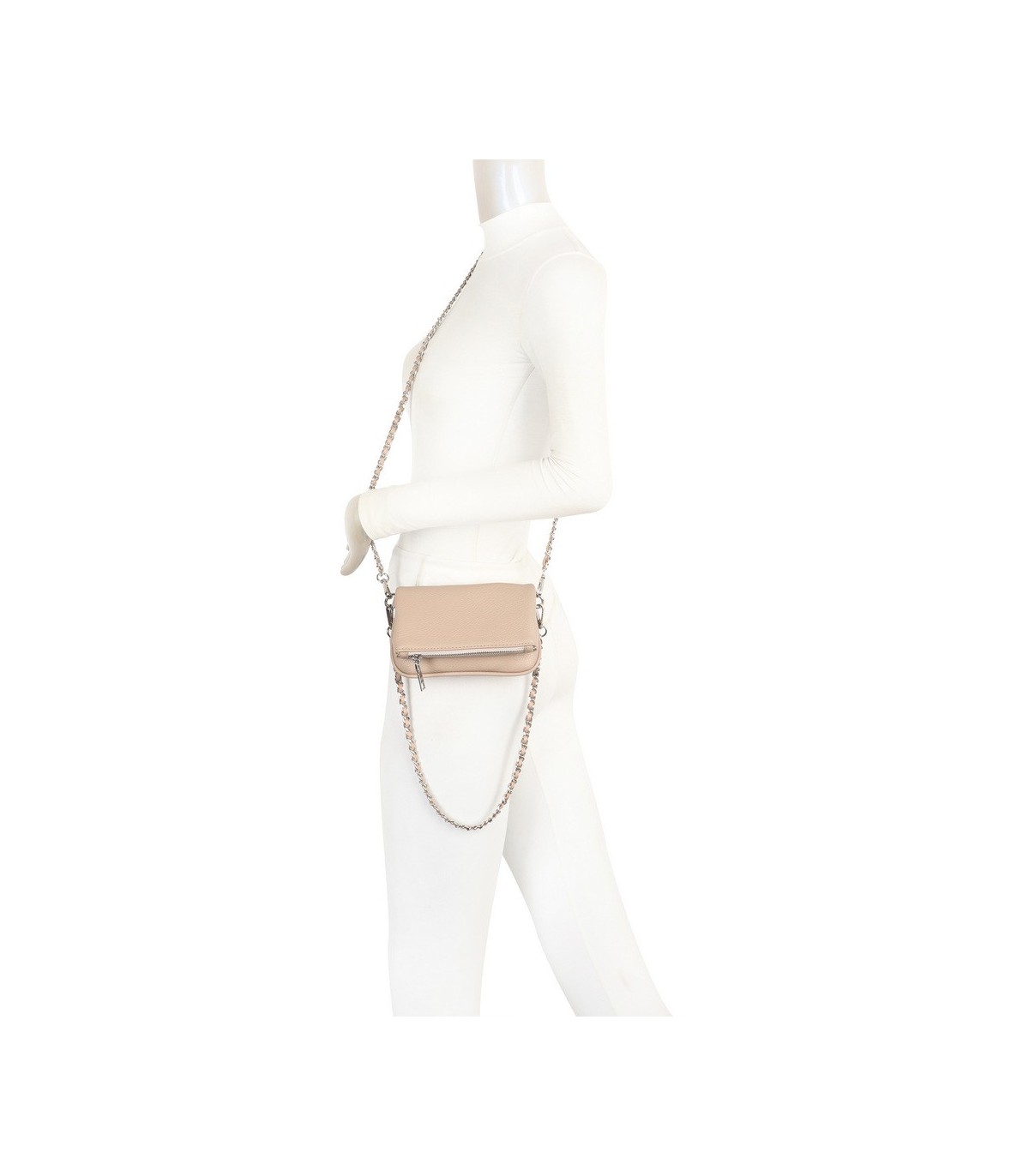 T11813 - Bolso de mano con bandolera y bolsillo frontal