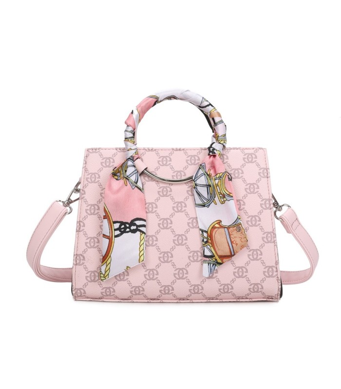 T11815 - Bolso de mano con bandolera y pañuelo decorativo