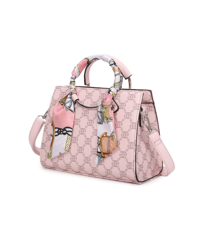 T11815 - Bolso de mano con bandolera y pañuelo decorativo