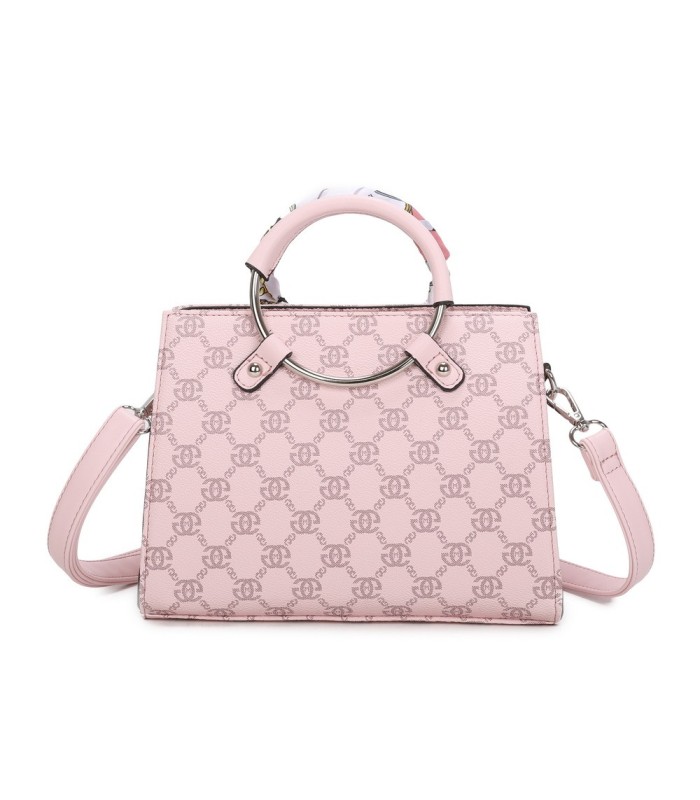 T11815 - Bolso de mano con bandolera y pañuelo decorativo