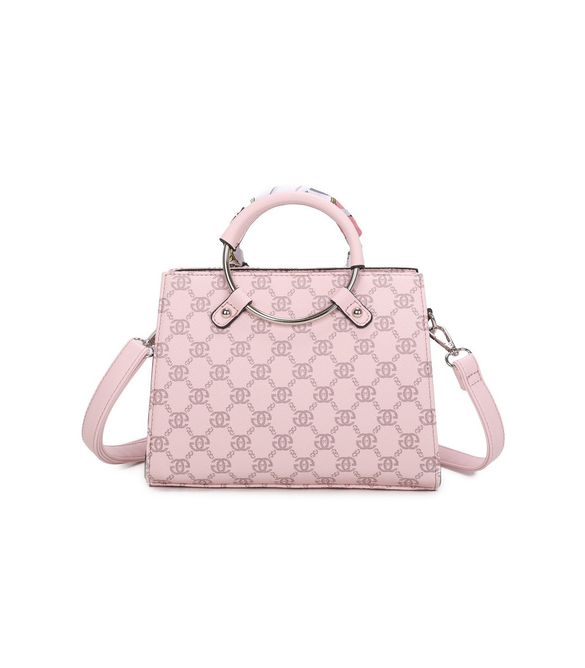T11815 - Bolso de mano con bandolera y pañuelo decorativo