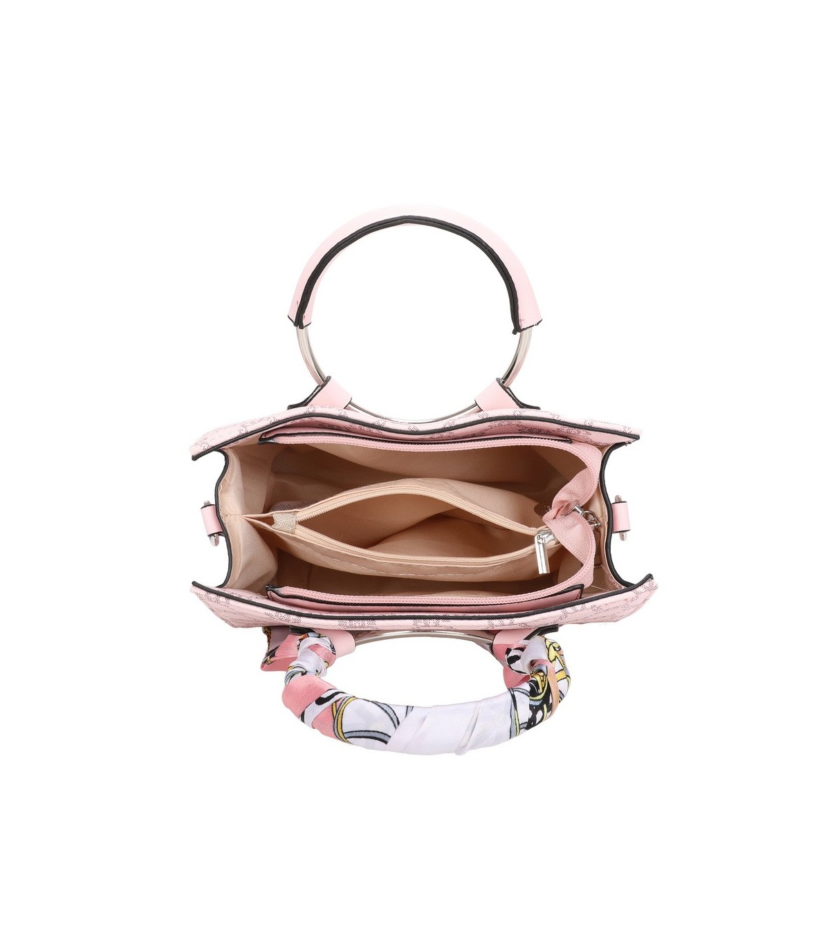T11815 - Bolso de mano con bandolera y pañuelo decorativo