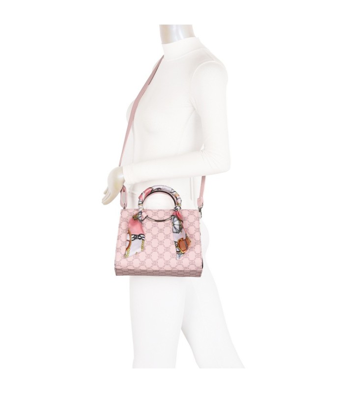 T11815 - Bolso de mano con bandolera y pañuelo decorativo