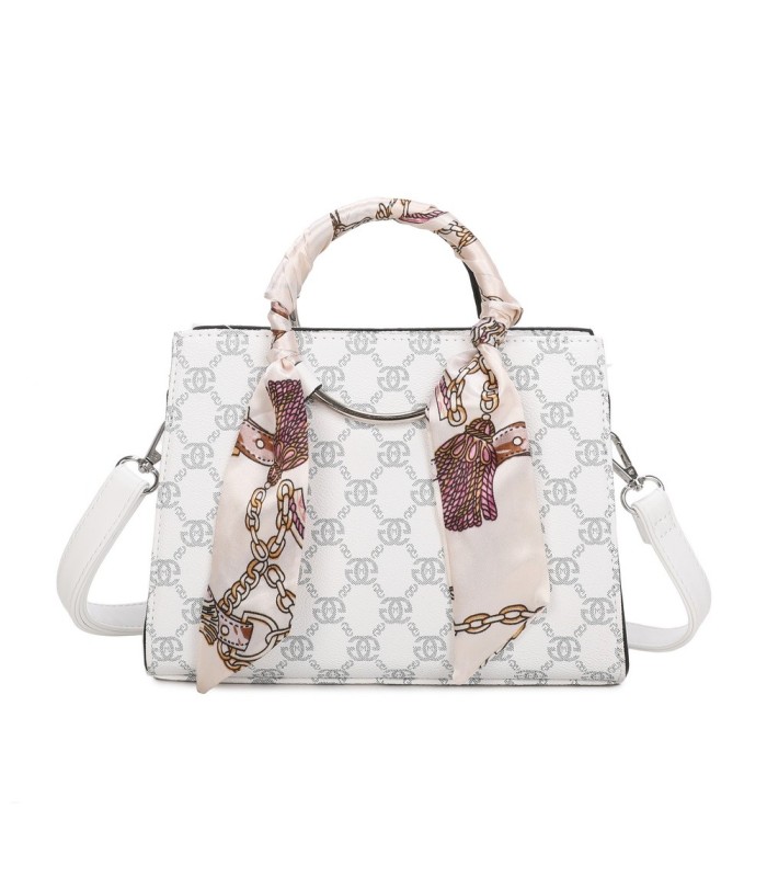 T11815 - Bolso de mano con bandolera y pañuelo decorativo