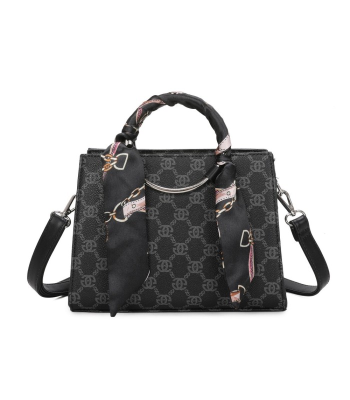 T11815 - Bolso de mano con bandolera y pañuelo decorativo