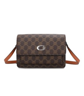 T11793 - Bolso rectangular con bandolera y G metálica