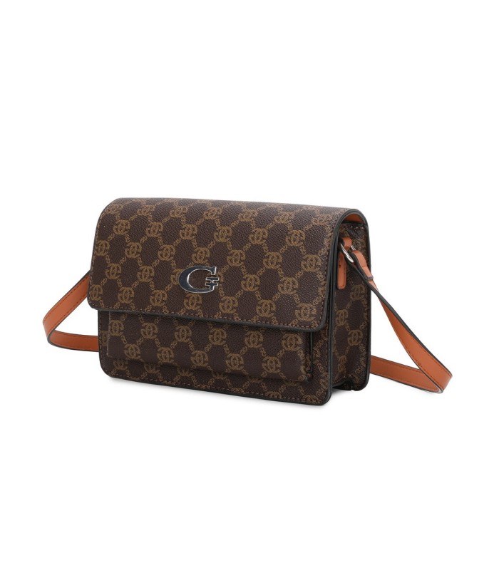 T11793 - Bolso rectangular con bandolera y G metálica