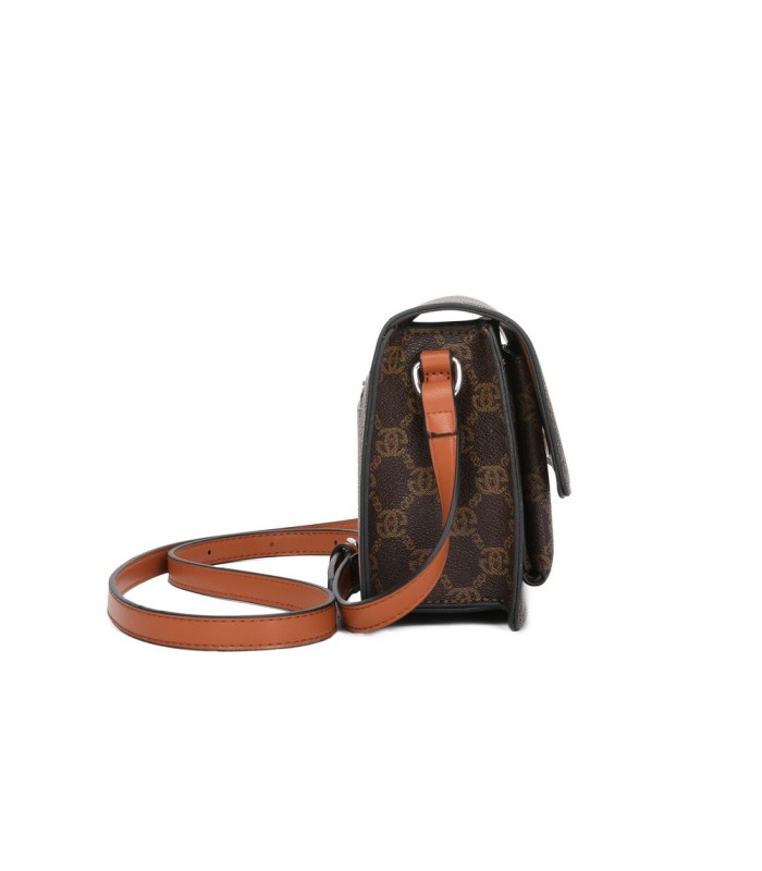 T11793 - Bolso rectangular con bandolera y G metálica