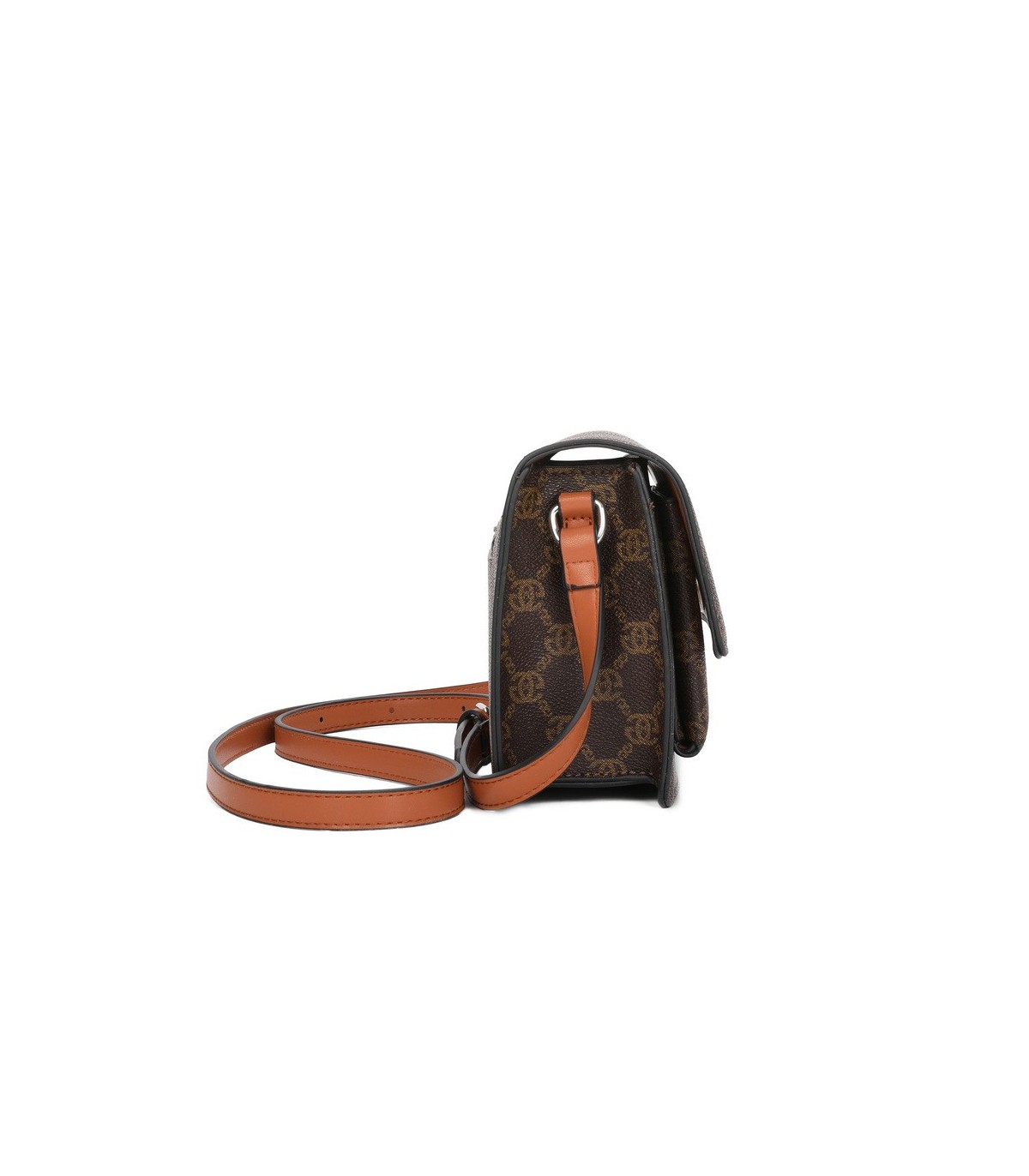 T11793 - Bolso rectangular con bandolera y G metálica