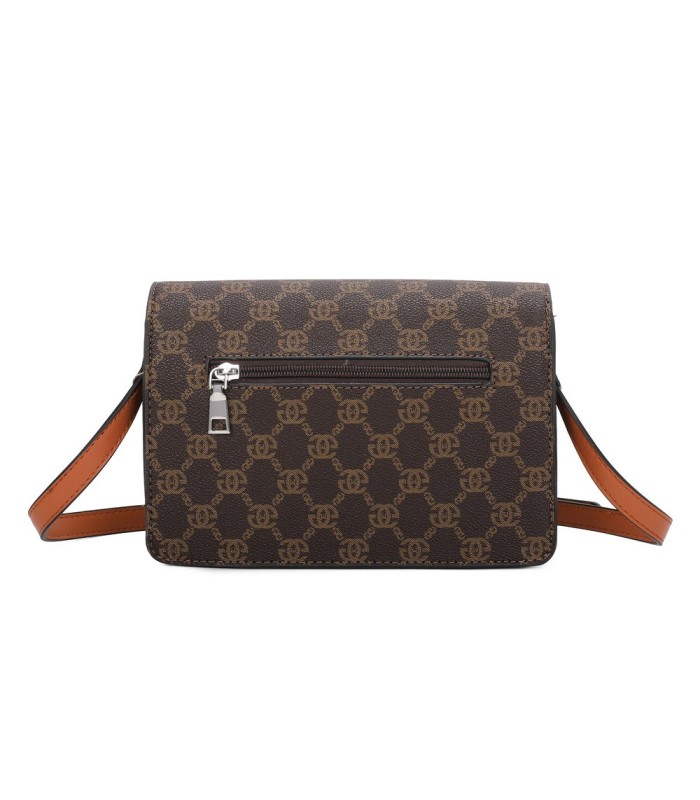 T11793 - Bolso rectangular con bandolera y G metálica