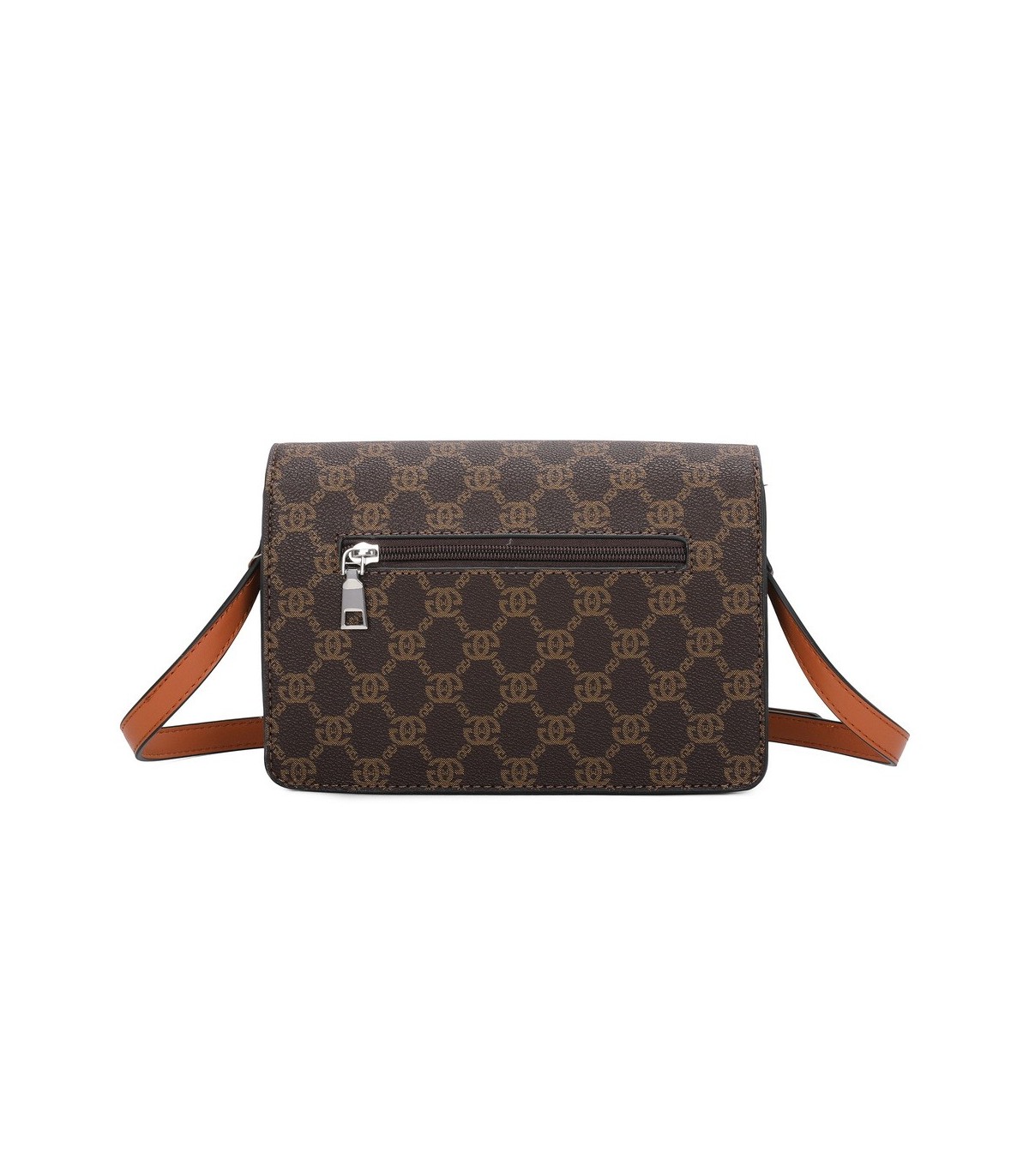 T11793 - Bolso rectangular con bandolera y G metálica