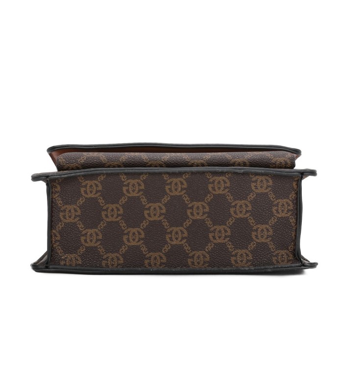 T11793 - Bolso rectangular con bandolera y G metálica